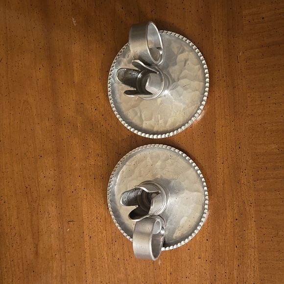 Vintage Trade Continental Hammered Aluminum Candlestick Candle Holders - Picture 4 of 8